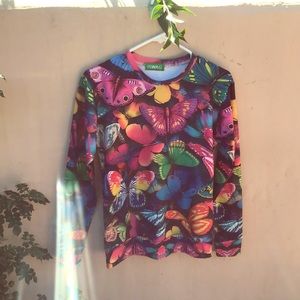 Butterfly Pop Art Graphic Design Crew Neck sweater